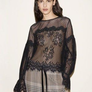 maje black lace top